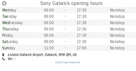 gatwick airport shop opening times.